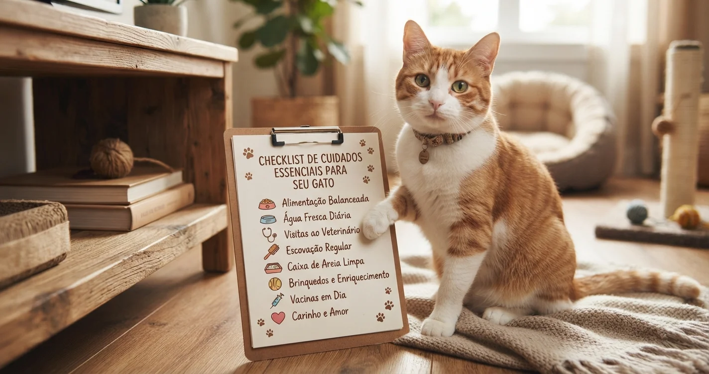 Checklist de cuidados essenciais para seu gato