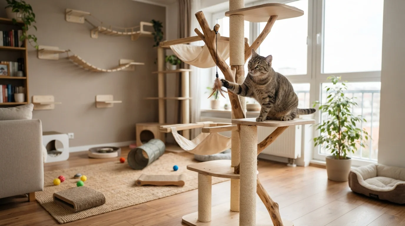 Como enriquecer o ambiente de um gato de apartamento