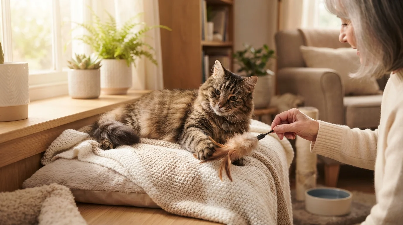 Como manter gatos idosos ativos e confortáveis