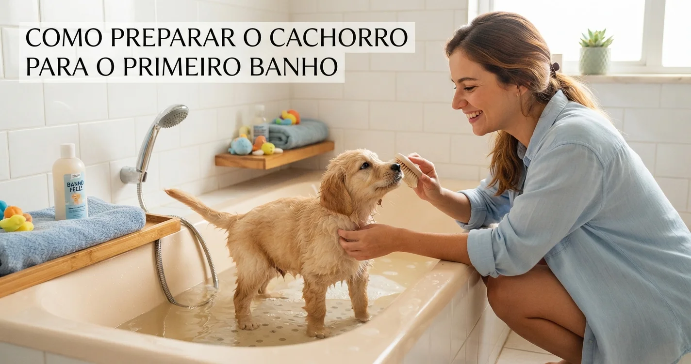 Como preparar o cachorro para o primeiro banho