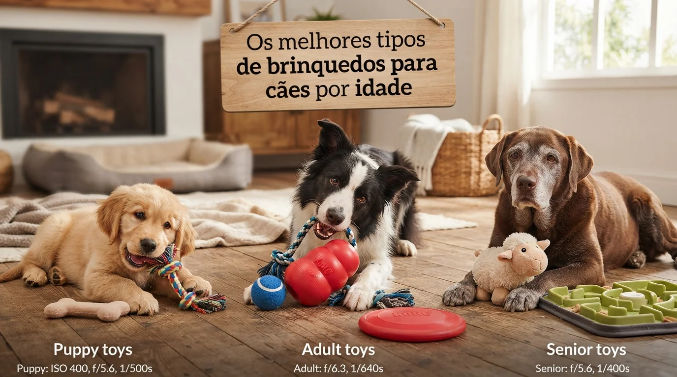 Os melhores tipos de brinquedos para cães por idade