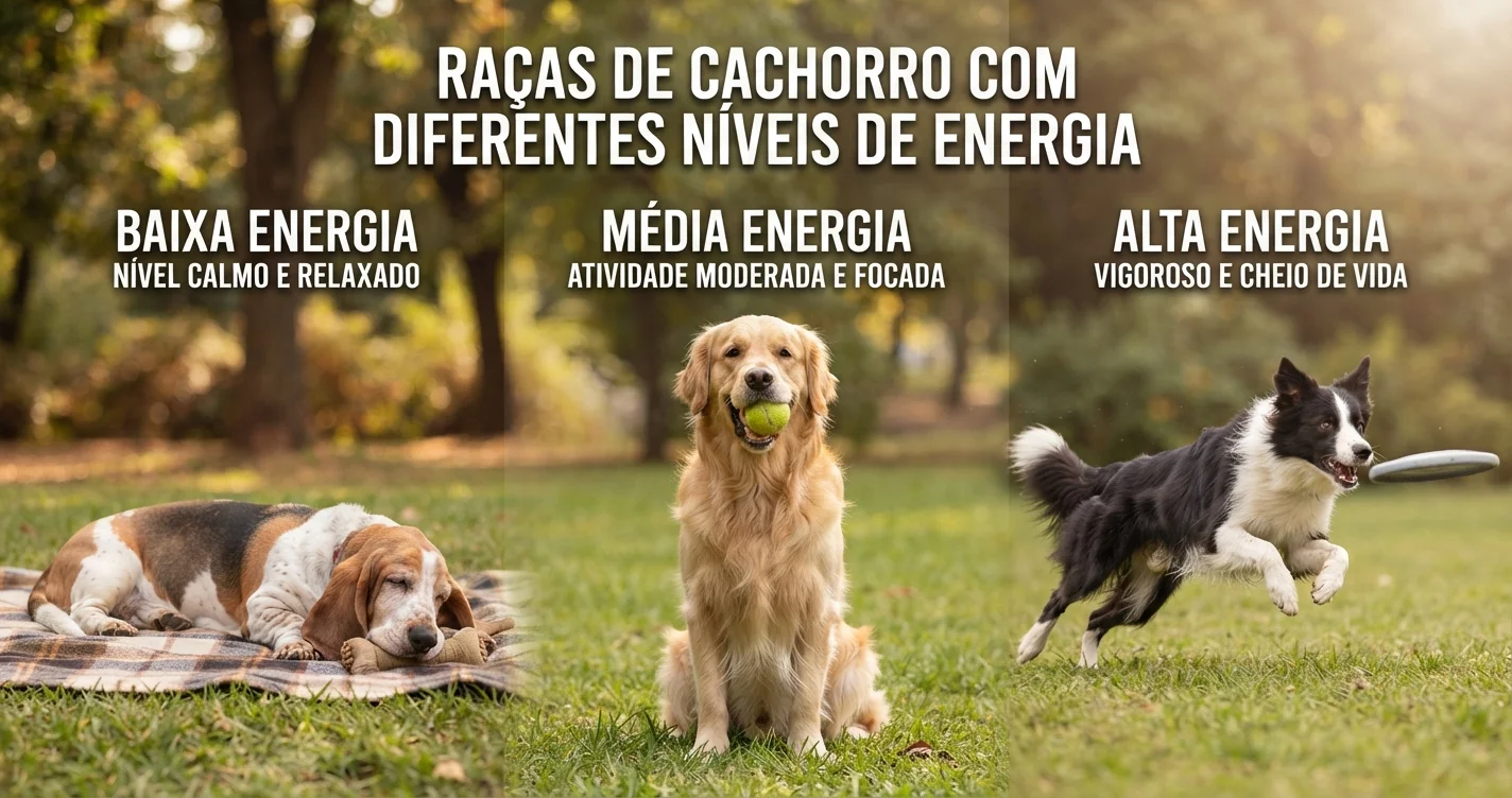 Raças de cachorro com diferentes níveis de energia